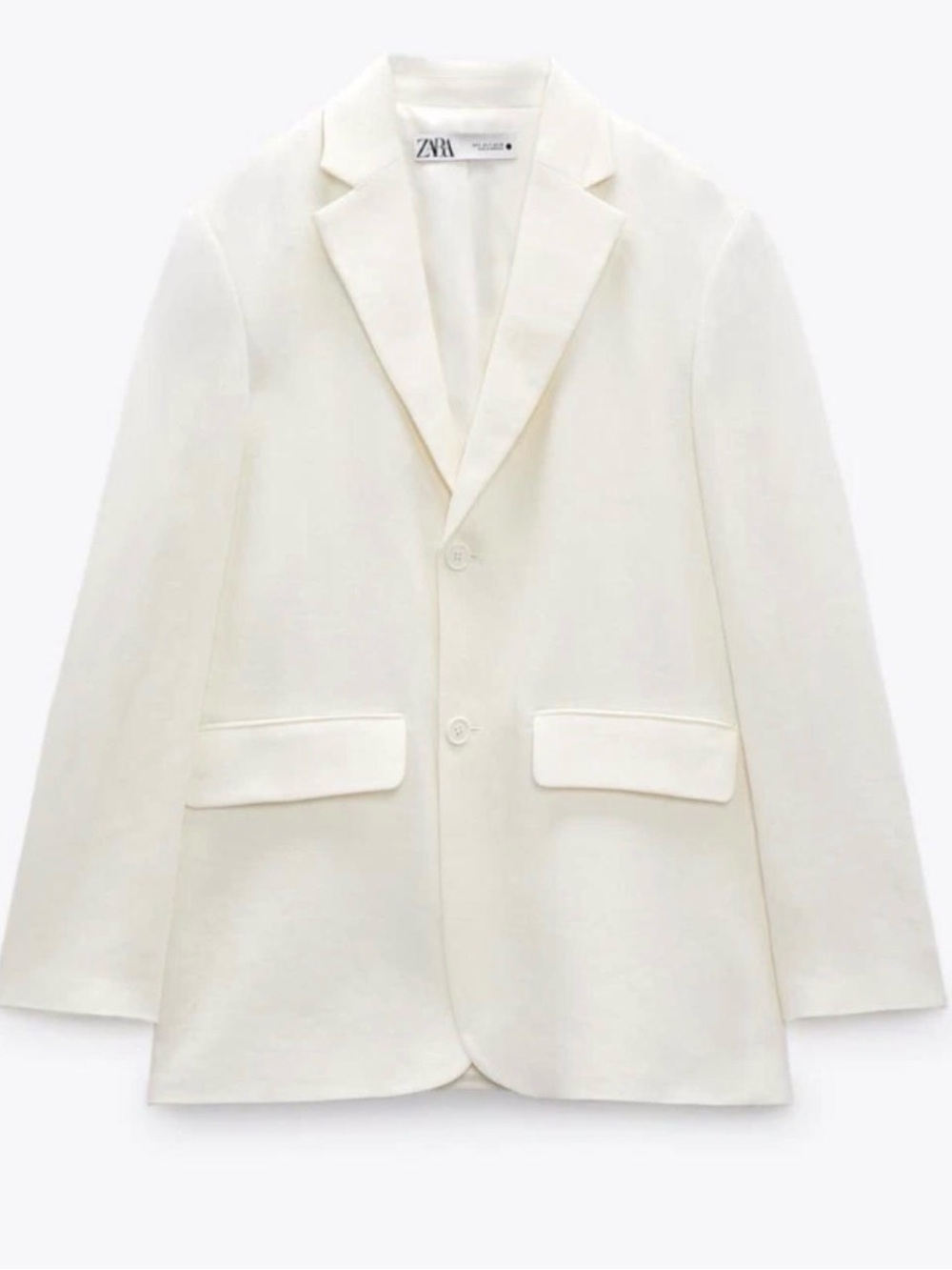 Zara Cream Single-Breasted Blazer